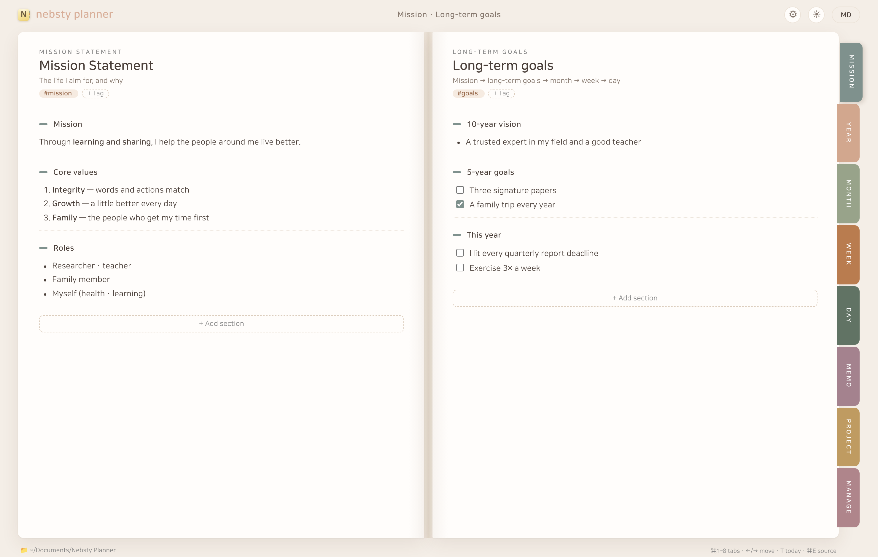 Mission & long-term goals